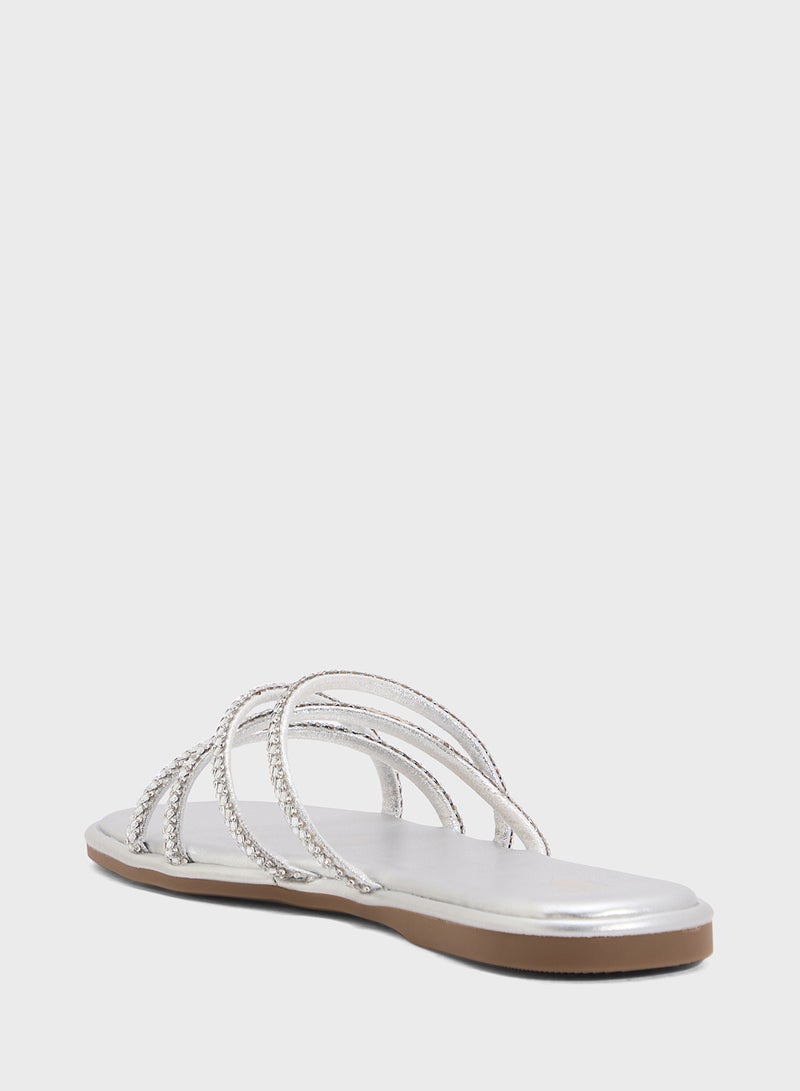 ELLA Crossover Strap Flat Sandal - Image 2