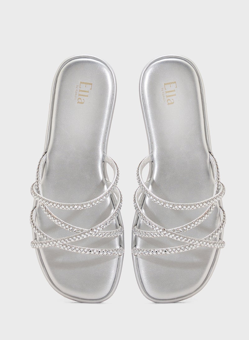 ELLA Crossover Strap Flat Sandal - Image 4