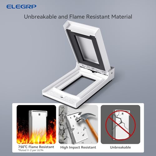 ELEGRP Vertical Outdoor Cover for Decotative Receptacles, Weatherproof Wall Plate, Outdoor Electrical Outlet Cover, Standard Size 1-Gang 4.85” x 2.82”, Thermoplastic, 6 Pack, White - Image 2