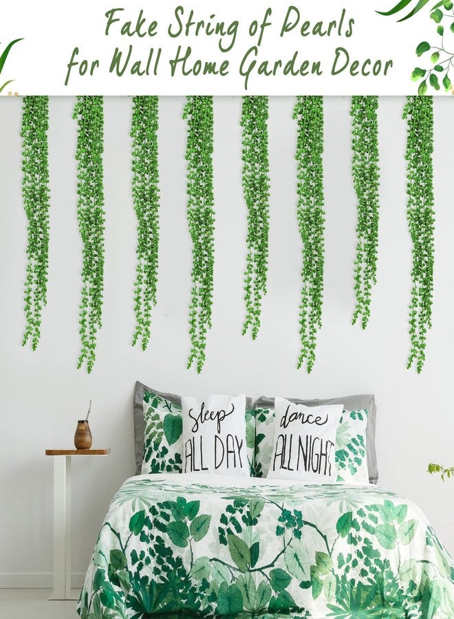 Janinka Artificial Succulents Bulk Hanging Plants 24 Inches Large Fake String of Pearls Fake Plants Faux Plants Wall Greenery Decor for Home Garden Indoor Outdoor Decor (Fresh Style, 16 Pcs) - Image 3