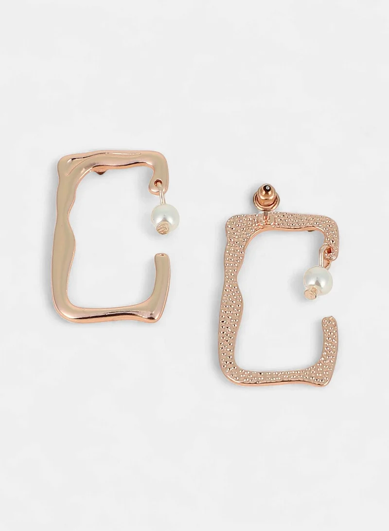 Sohi  Women The Cadre Drop Earrings | Rose  Colour | One-Size | Artificial Pearl Alloy Material | Push Back Closure | Earrings For Casual & Evening Wear for Women | Best Price UAE