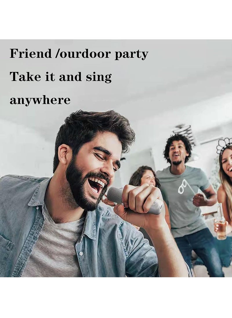 TIGER Rechargeable Speaker and Microphone Set | 1pc HD Sound Speaker & 2pcs Voice Changing Microphones Set | Portable High-Quality Deep Bass Stereo Soundbox (Beige) | Ideal for Karaoke, Parties, and Events - Image 5