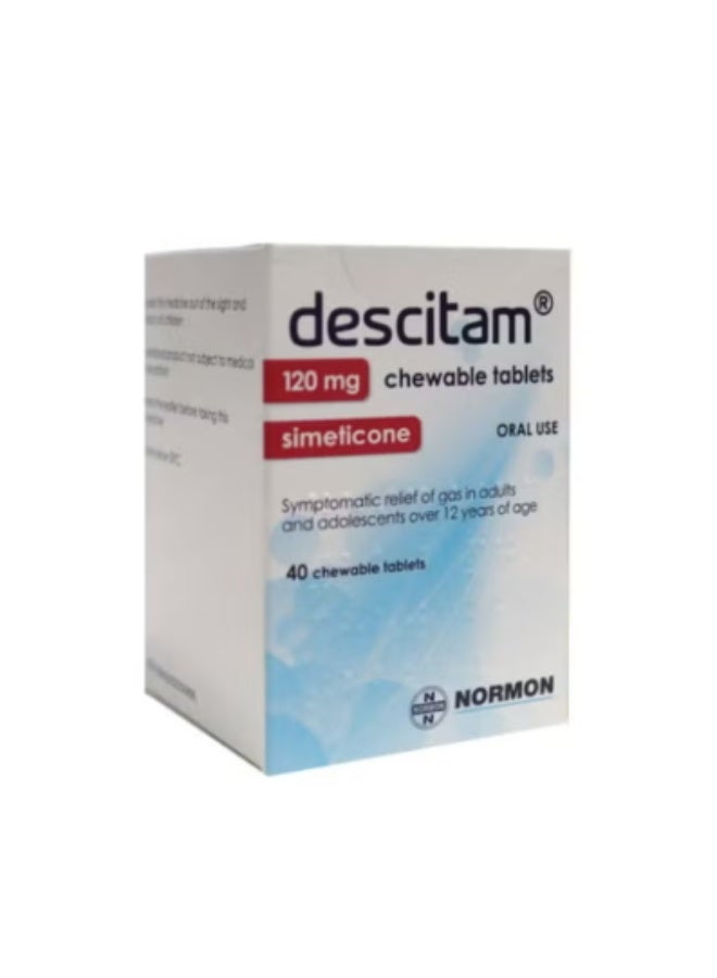 NORMON Descitam, Simeticone 120 mg Chewable Tablets 40's - Image 1