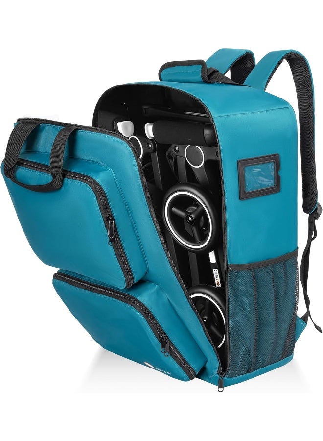 AKOZLIN Blue Foldable Stroller Travel Backpack - Image 1