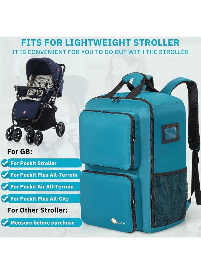 AKOZLIN Blue Foldable Stroller Travel Backpack - Image 5