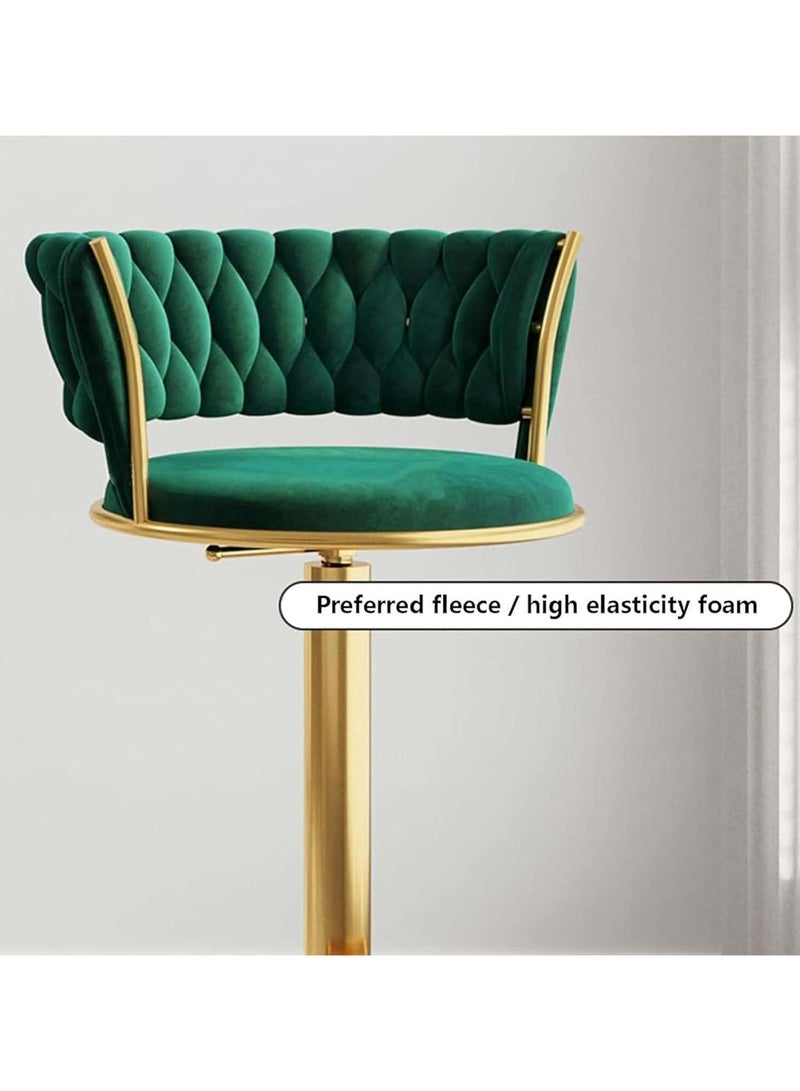 DubaiGallery Luxury bar Stool,Modern Round Adjustable Reception Chair, Gold Velvet Bar Chair, Kitchen high Dining Chair , Height Adjustable and 360° Swivel. Suitable for bar, Home, offce, Cafe - Image 2