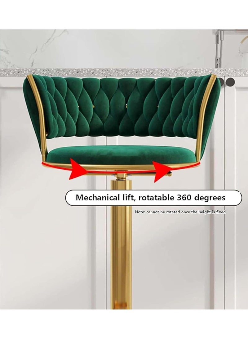 DubaiGallery Luxury bar Stool,Modern Round Adjustable Reception Chair, Gold Velvet Bar Chair, Kitchen high Dining Chair , Height Adjustable and 360° Swivel. Suitable for bar, Home, offce, Cafe - Image 4