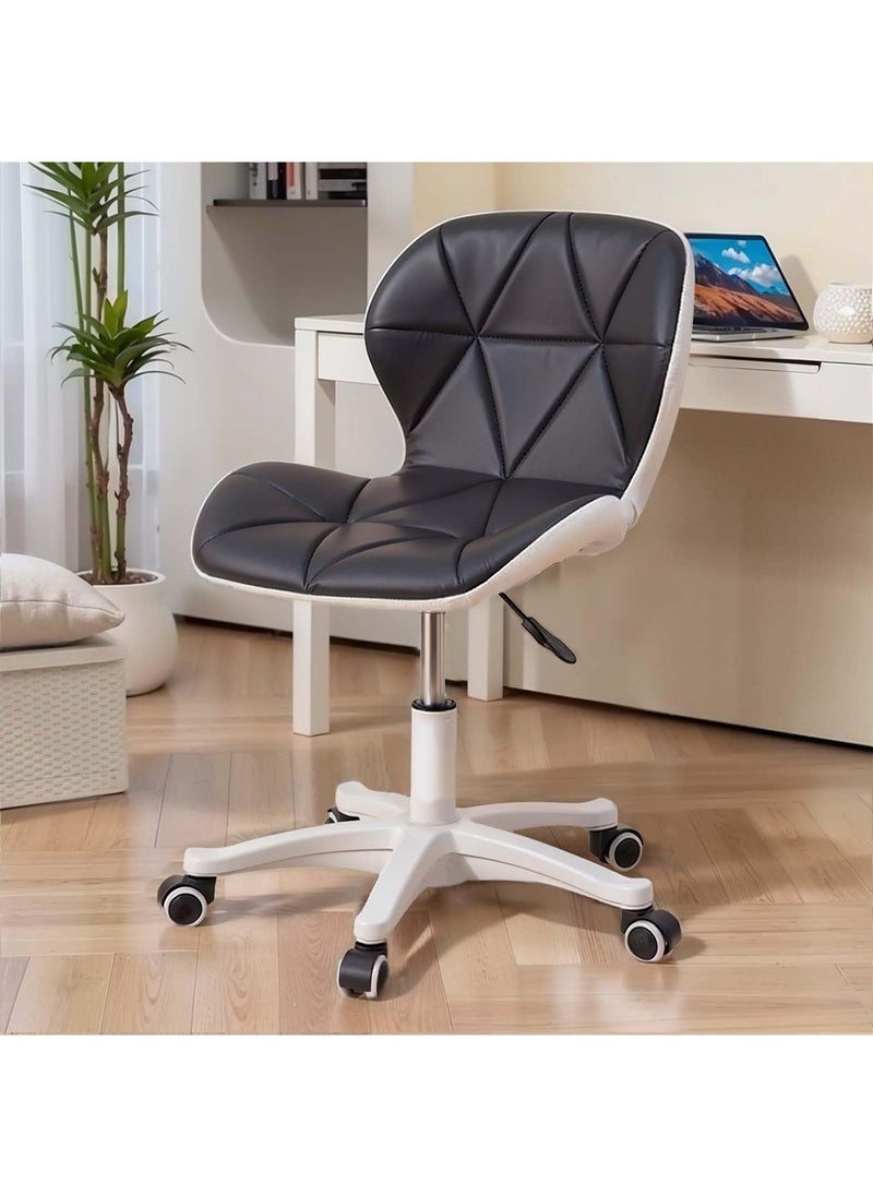Taimi Ergonomic Desk Chair with Adjustable Height, Computer Chair with Swivel Wheels, Study Chair, Stylish Design Chair Padded with Soft Cushion and High Density Rebound Sponge - Black/White  - Image 2