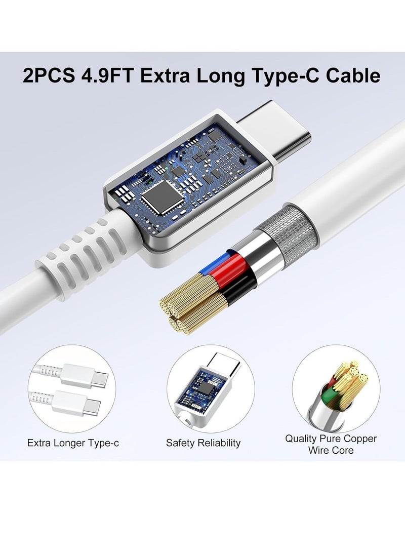 ELTRAZONE For Samsung 45w Fast Charger Type C Samsung Super Fast Charger 45W with 5FT USB-C Cable*2pcs, Android Charger for Samsung Galaxy S23 Ultra/S23/S23+/S22/S22 Ultra/S22+/Note 10/20/S20 (white-2pcs Cable) - Image 4