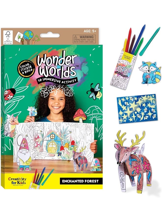 Creativity for Kids Wonder Worlds 3D Coloring Craft Kit: Enchanted Forest - Image 1