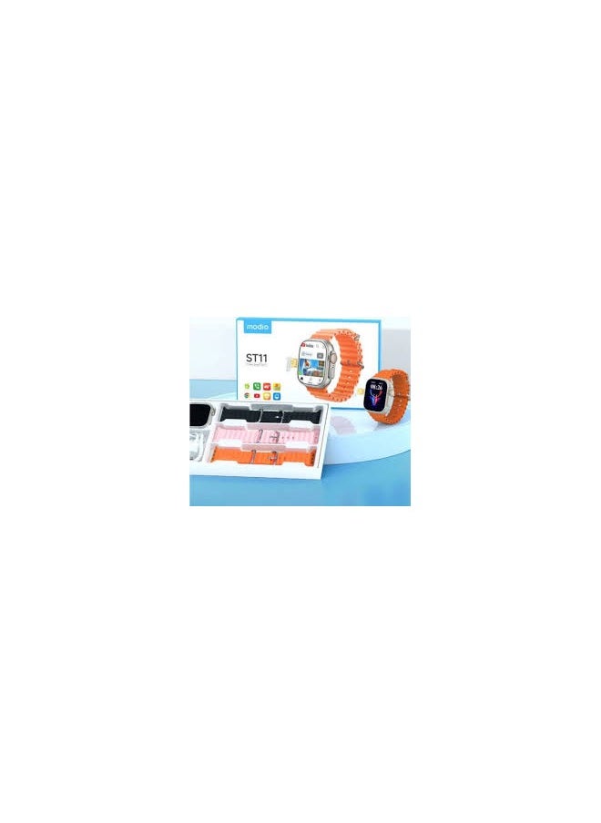 موديو - ساعة سمارت موديو 4G  st11 تدعم شريحة اللون اورانج تدعم ذاكرة 64 جيجا+4 رام الاتصال تدعم كل من بطاقة SIM وWiFi،  تنزيل تطبيقات وجوجل بلاي - Image 1