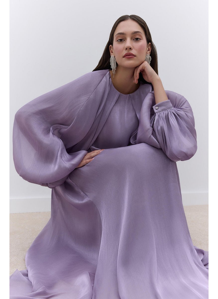Manuka - Wide Sleeve Detail Dress Lilac - Image 1
