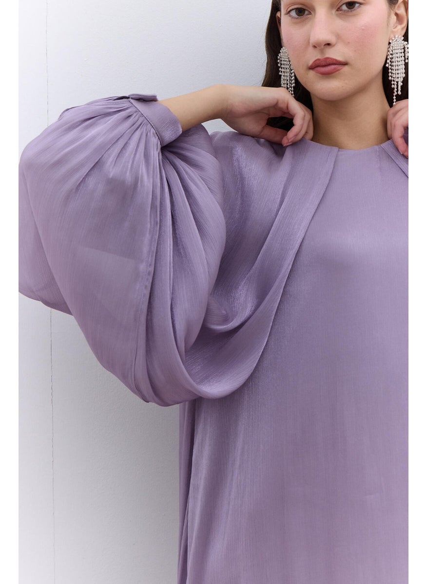 Manuka - Wide Sleeve Detail Dress Lilac - Image 1
