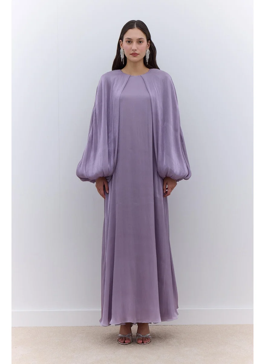 مانوكا Wide Sleeve Detail Dress Lilac