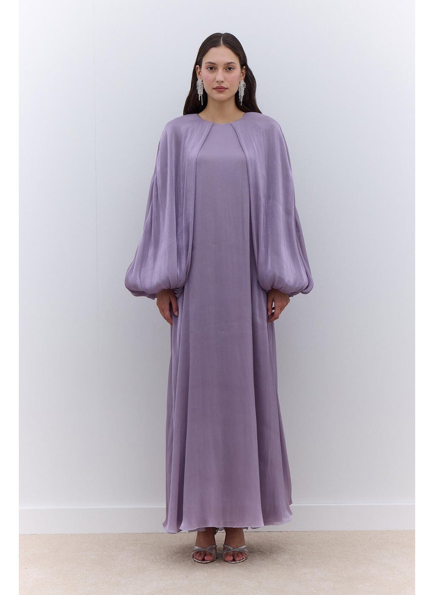 Manuka - Wide Sleeve Detail Dress Lilac - Image 1