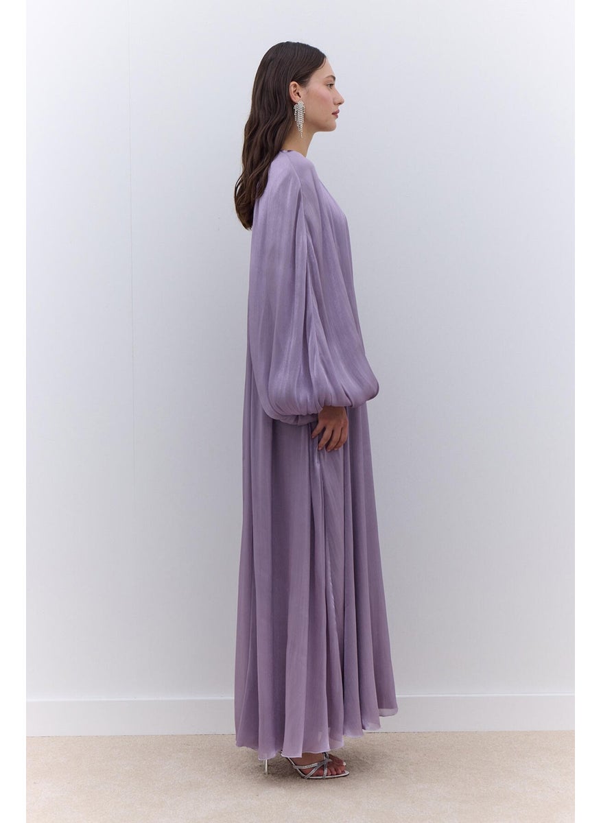 Manuka - Wide Sleeve Detail Dress Lilac - Image 1