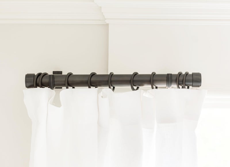 Blasthome Luxury Curtain Rings - Premium Metal With Quiet  Smooth Nylon Inserts - Pinhooks And Clips Included - 1 1/2"" Inside Diameter - 18 Rings For Two Standard Curtains - Brushed Dark Brown - Image 5
