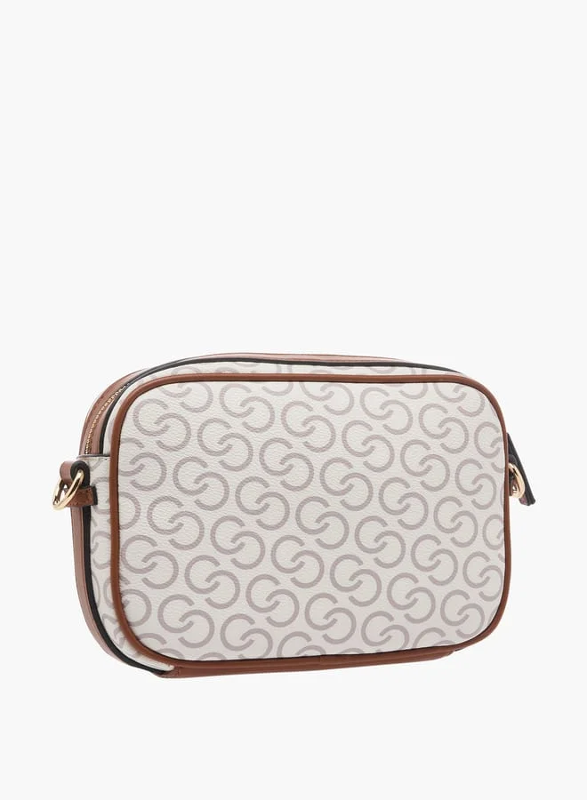 Celeste Women's Monogram Print Crossbody Bag with Adjustable Strap and Zip Closure