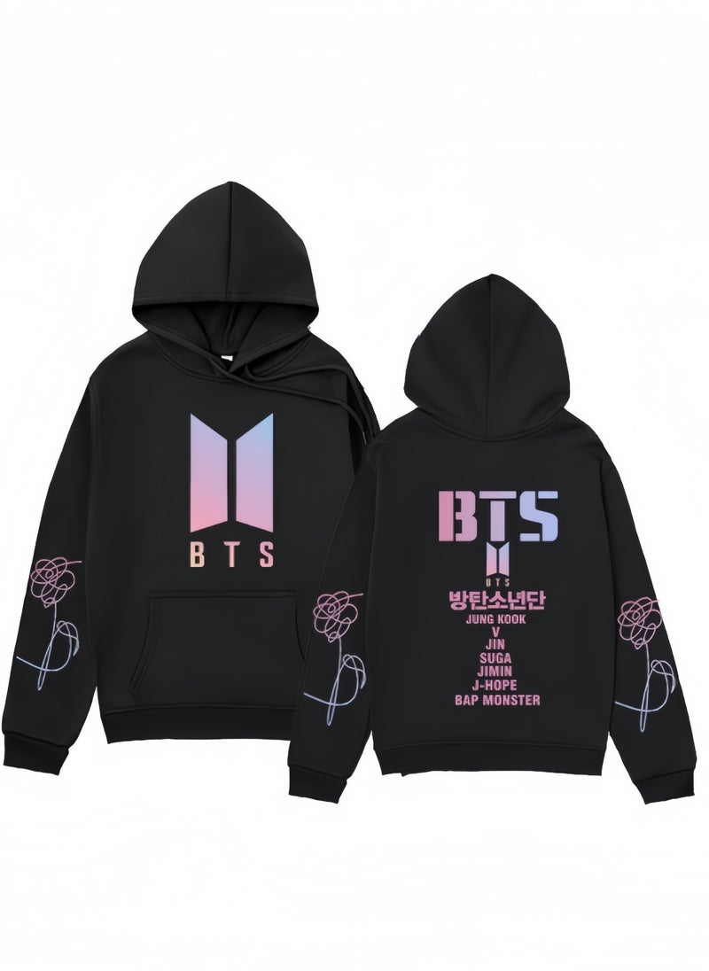 HALAMODO Unisex Hoodies Long-Sleeved Printed Tops Casual Sweatshirts Soft Sportswear Fashion Youth Pullovers with Drawstrings and Large Pockets for Daily Wear  - Image 2