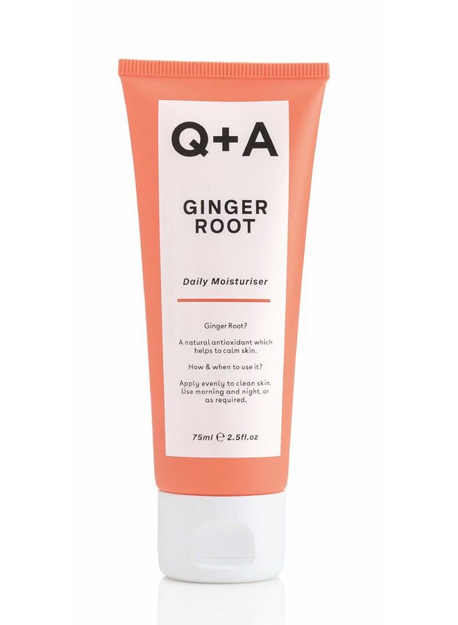 Q+A Ginger Root Daily Moisturizer. A calming face moisturizer packed with antioxidants. 75ml/2.5fl.oz - Image 1