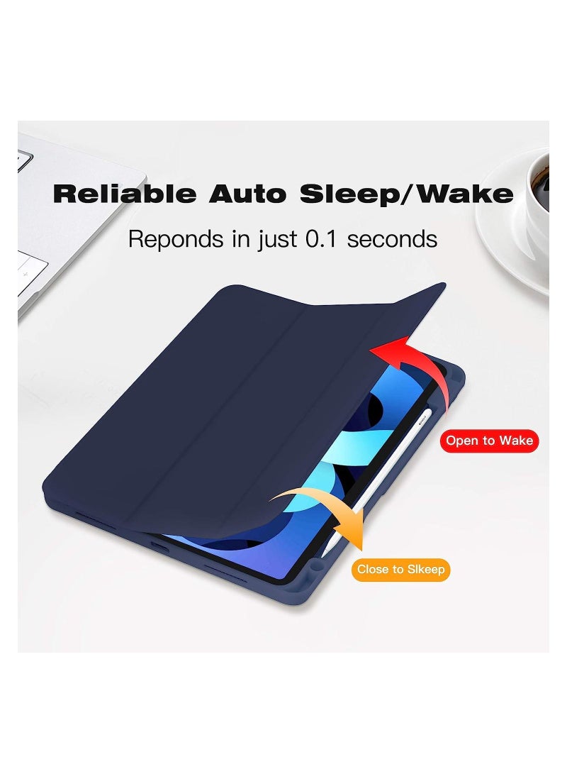 iPad Air 4 Case 2020, iPad Air 4th Generation Case with Pencil Holder [Full Body Protection + Apple 2nd Pencil Charging and Auto Wake/Sleep] Smart Stand Cover Case - Image 4