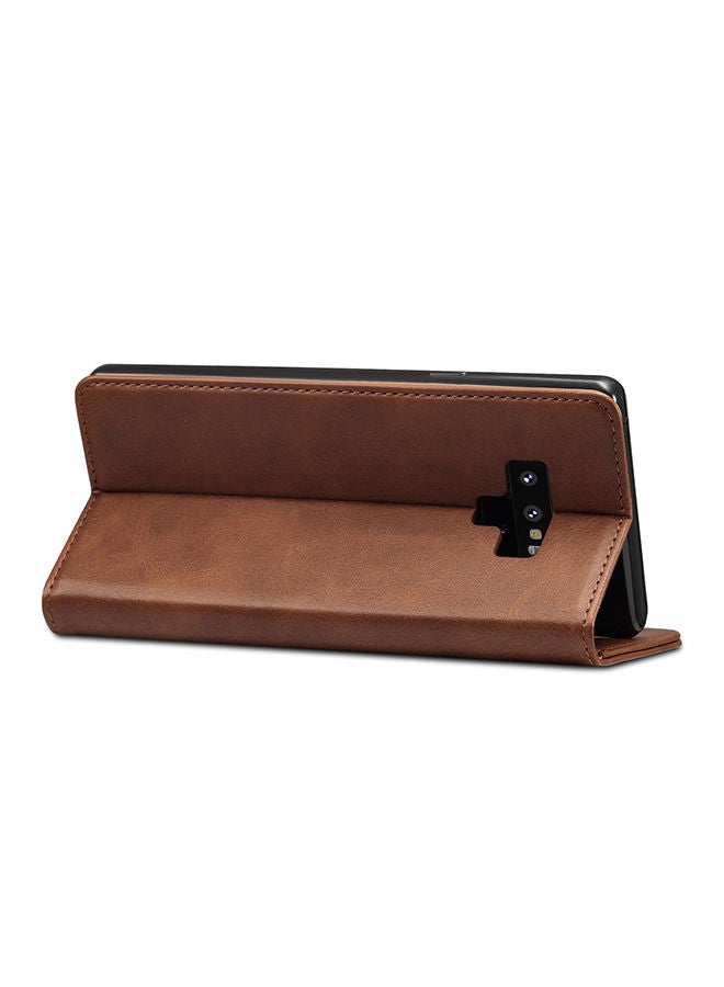 نيبمينينت غطاء حماية واقِ بنمط محفظة لموبايل سامسونج جالاكسي نوت 9 بني - Image 2