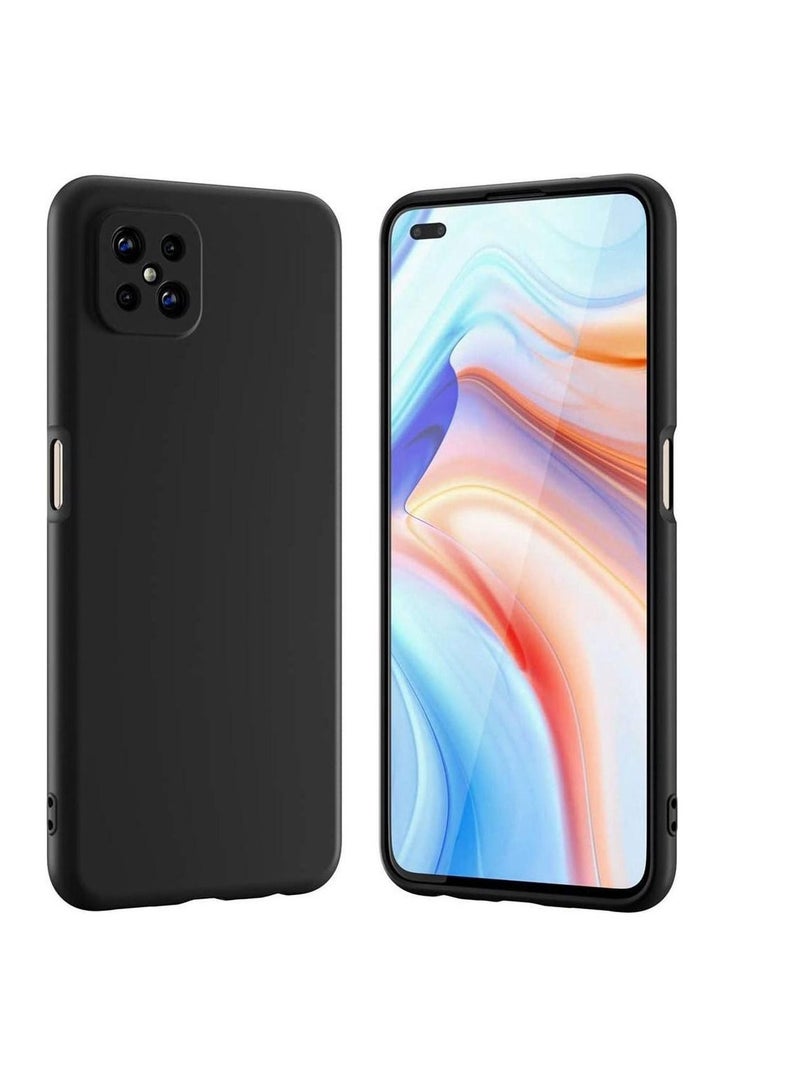 غطاء خلفي مرن من السيليكون الناعم والمطاط غير اللامع مع حماية الكاميرا لهاتف Reno 4Z 5G باللون الأسود - Image 1