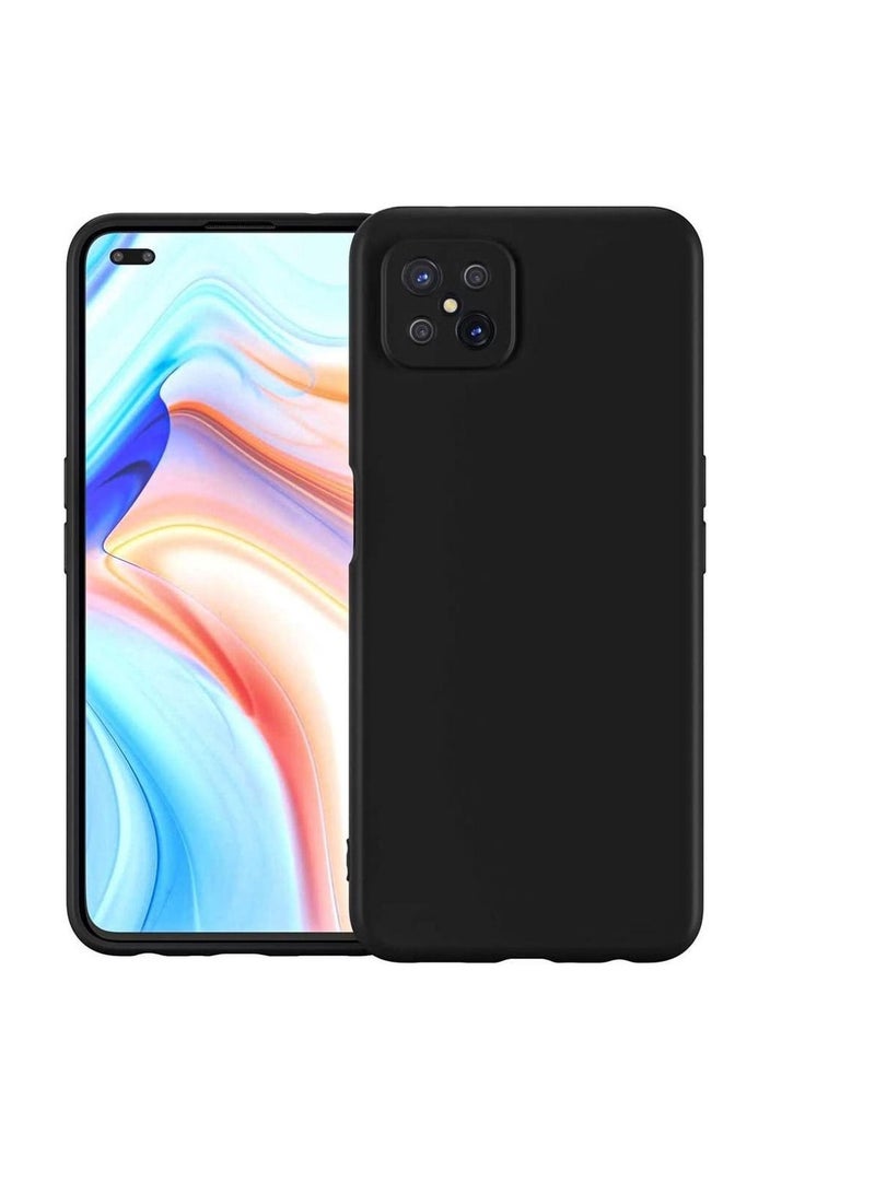 غطاء خلفي مرن من السيليكون الناعم والمطاط غير اللامع مع حماية الكاميرا لهاتف Reno 4Z 5G باللون الأسود - Image 3