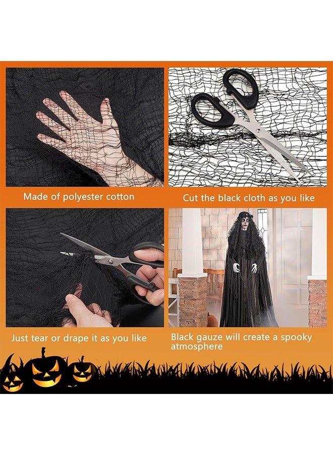 JCB CHIC Halloween Creepy Cloth Black Creepy Gauze Spooky Halloween Decorations for Haunted Houses Party Doorways Decor ( 0.76 * 1.83m) - Image 3