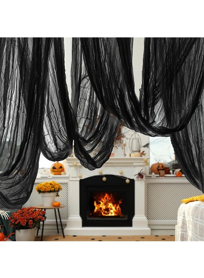JCB CHIC Halloween Creepy Cloth Black Creepy Gauze Spooky Halloween Decorations for Haunted Houses Party Doorways Decor ( 0.76 * 1.83m) - Image 4