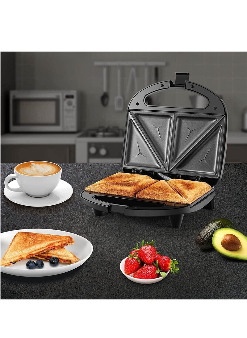 Generic - 6 In 1 Sandwich Maker, Waffle Panini Maker Machine Donut Maker Toaster, Toaster and Electric Panini Press with Non Stick Plates, with Extra Large Non Stick Plates, Indicator Lights - Image 1