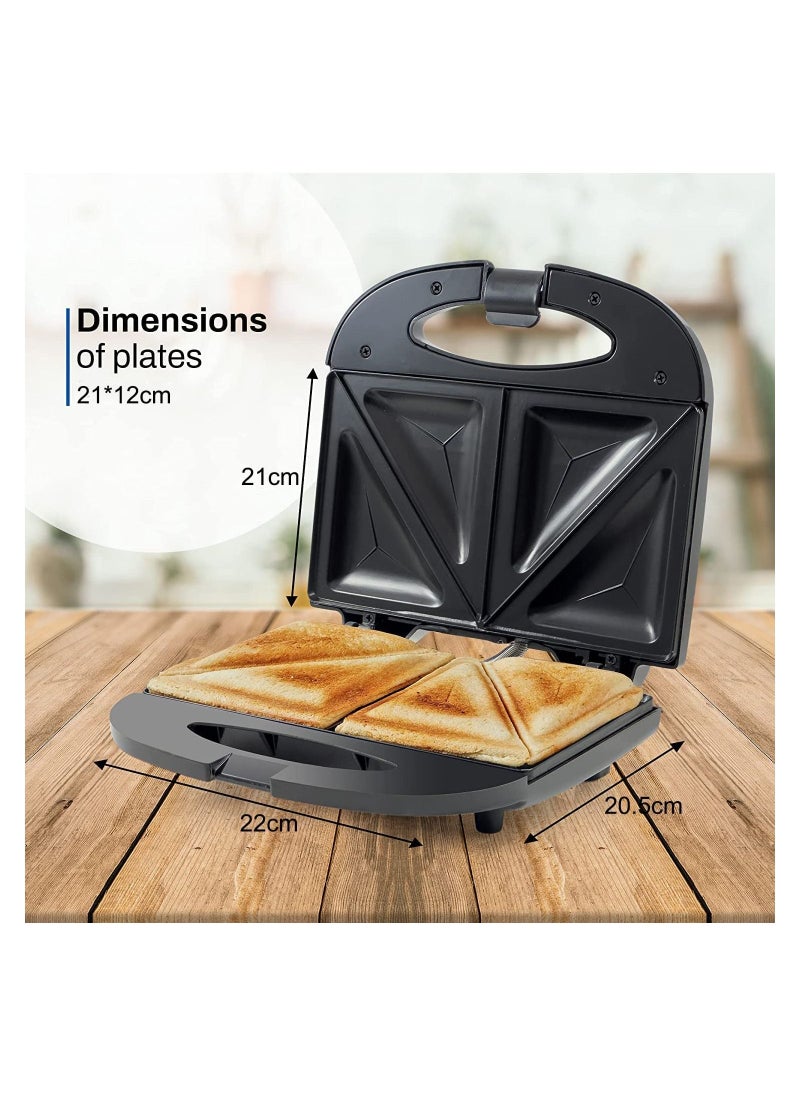 Generic - 6 In 1 Sandwich Maker, Waffle Panini Maker Machine Donut Maker Toaster, Toaster and Electric Panini Press with Non Stick Plates, with Extra Large Non Stick Plates, Indicator Lights - Image 1