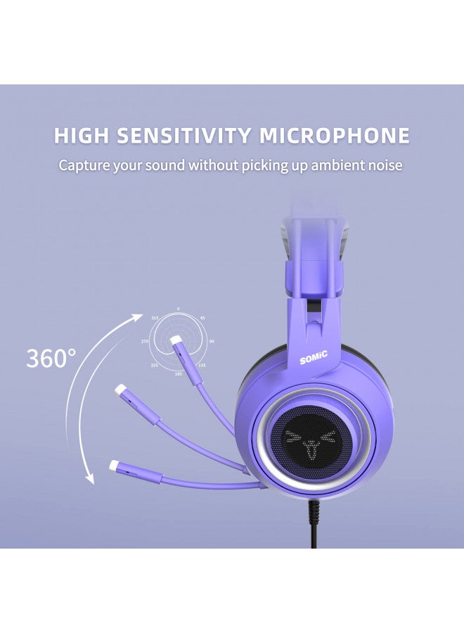 Purple Cat Ear Headphones Purple Headset For Ps4 Purple Girl