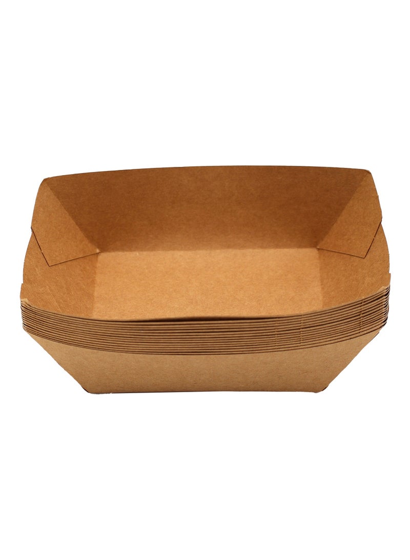 IDEAL PACK صواني قوارب ورقية كرافت 15 قطعة صديقة للبيئة مقاومة للدهون لتقديم الطعام بأحجام صغيرة للوجبات الخفيفة والبطاطس المقلية والناتشوز وطعام الشارع - Image 2