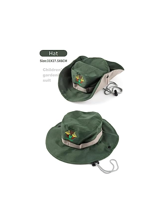 PROMASS promass Kids Gardening Tool Set for Ages 3-7 Kids, Garden Apron, Kids Sun Hat, Kids Shovel, Toddler Gardening Gloves - Kids Gardening Set as Dress Up & Pretend Play, Costumes for Boys & Girls (Green) - Image 2