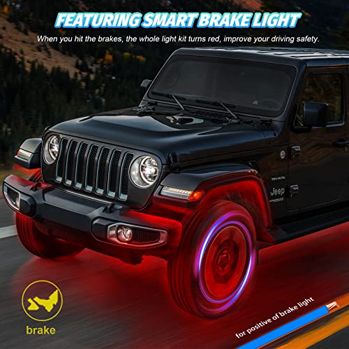 TDE Explorer.Lighting 8 Pods RGB LED Rock Lights for Jeep Truck Golf Cart ATV UTV RZR SUV Offroad Pickup, Waterproof Multicolor Underglow Kit for Car with APP Music Mode, Underbody Neon Light Vehicle Underneath Accent 12V - Image 4