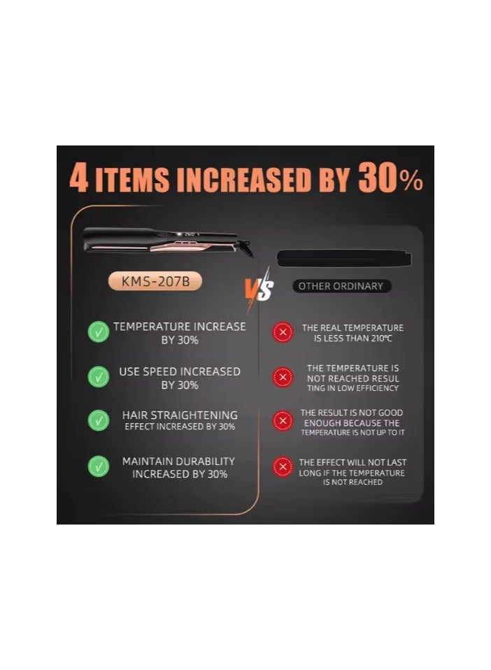 260C Black Rosegold Hair Straightener Flat Iron High Heat Ceramic Floating Plate Plasma Technology Adjustable Temperature - Image 4