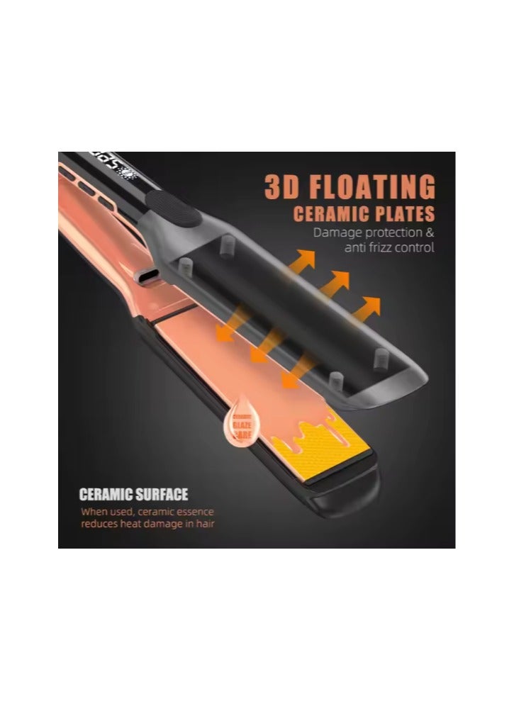 260C Black Rosegold Hair Straightener Flat Iron High Heat Ceramic Floating Plate Plasma Technology Adjustable Temperature - Image 5