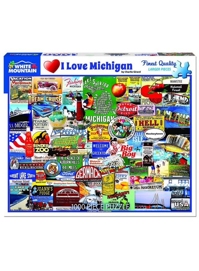 WHITE MOUNTAIN Puzzles I Love Michigan 1000 Piece Jigsaw Puzzle - Image 2