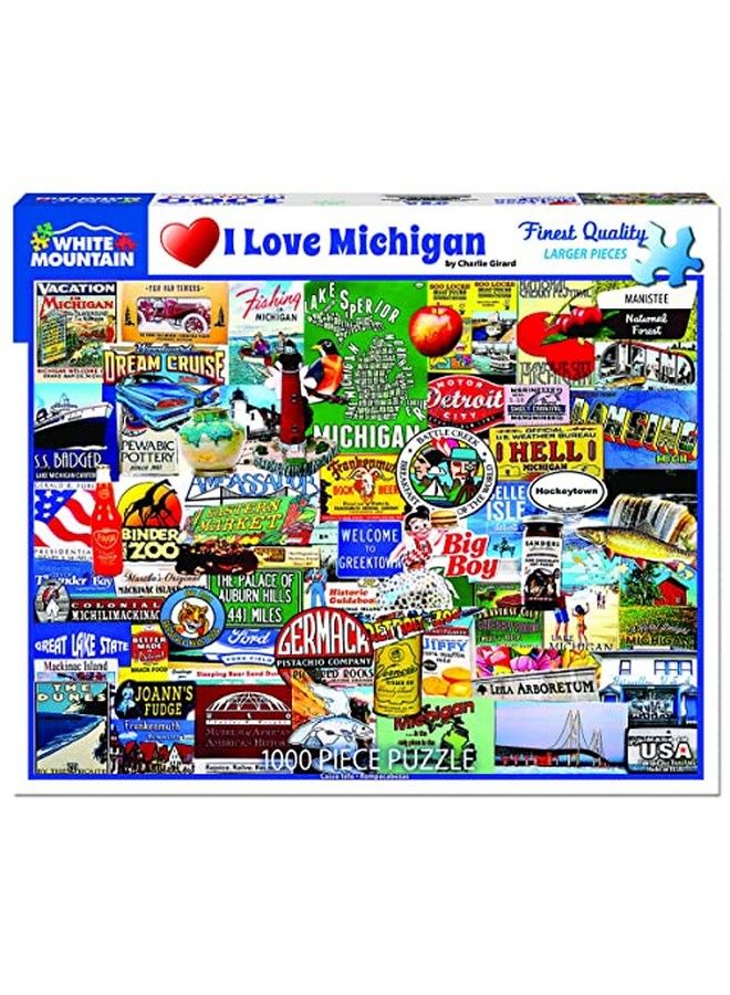 WHITE MOUNTAIN Puzzles I Love Michigan 1000 Piece Jigsaw Puzzle - Image 1