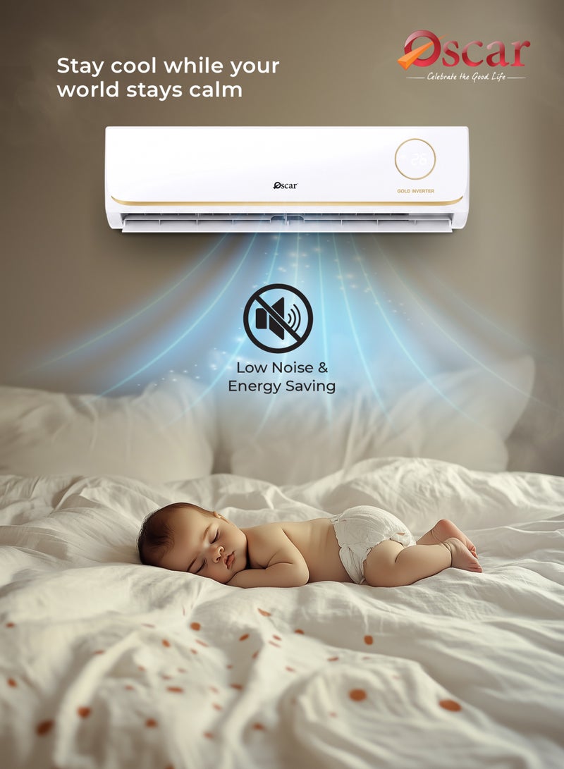 أوسكار مكيف هواء سبليت "أوسكار" (Oscar) بتقنية العاكس (Inverter) - سعة 1 طن | تبريد فقط | ضاغط دوار (Rotary) | تبريد سريع وموفر للطاقة | تشغيل هادئ | لون أبيض - OSMC12KSCR32INV - Image 3