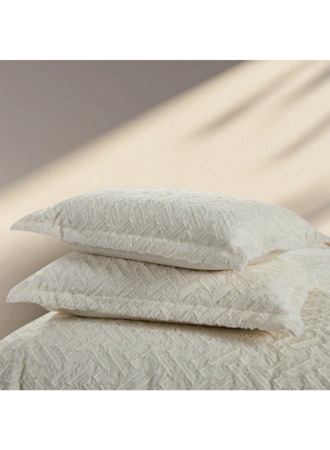 REVE 6-Piece Patterned Winter King Comforter Set Ivory 35 x 250 x 230 cm FW075-4 IVORY - Image 3