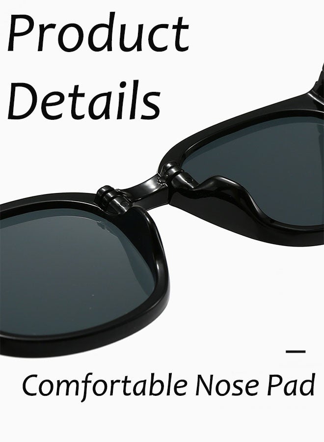 Portable Polarized Folding Sunglasses UV Protection For Children Kids With Storage Case Glasses Foldable Glasses For Boys Girls Ultra-light Frame Eyewear Age 3-12 Black - Image 3