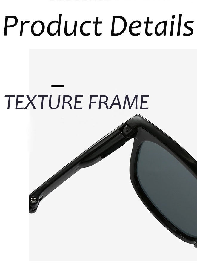 Portable Polarized Folding Sunglasses UV Protection For Children Kids With Storage Case Glasses Foldable Glasses For Boys Girls Ultra-light Frame Eyewear Age 3-12 Black - Image 2