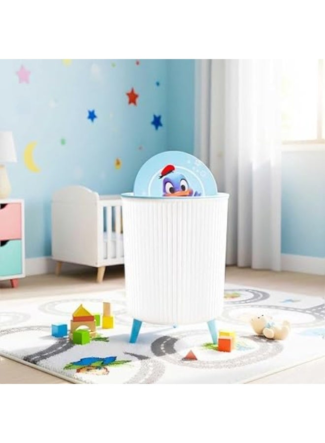 Practical Children's Basket with Fun Design – To Teach the Child Order and Cleanliness in a Fun Way HR (Light Blue) - Image 3