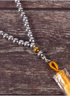The Black Pearl Accessories Golden & Silver Hematite Stone Prayer Bead of 33 Beads  - Image 3