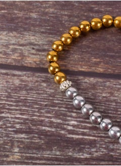 The Black Pearl Accessories Golden & Silver Hematite Stone Prayer Bead of 33 Beads  - Image 2