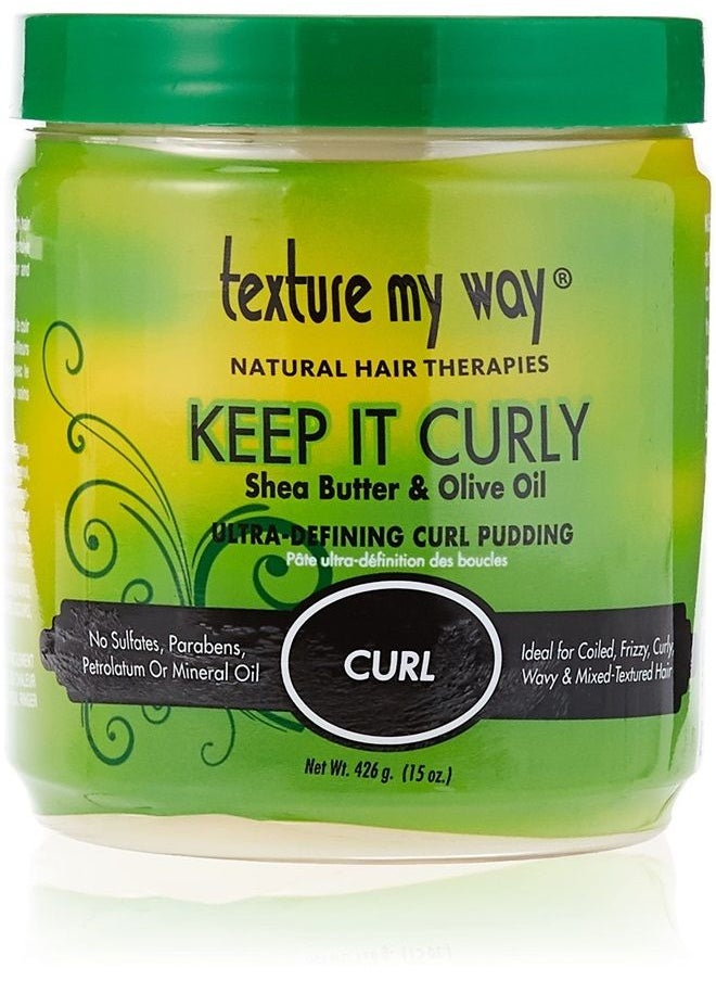 Texture My Way Natural Hair Therapies Keep It Curly Ultra-Defining Hair Curl Pudding, Ideal for Coiled, Frizzy, Curly Hair, 15 oz  - Image 1