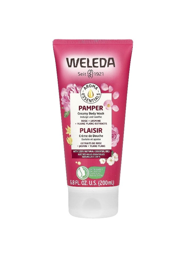 Weleda Weleda, Pamper, Creamy Body Wash, Rose + Jasmine + Ylang Ylang Extracts, 6.8 fl oz (200 ml)  - Image 1