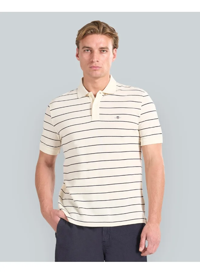غانت Gant Striped Short Sleeve Polo For Men (Navy & White)